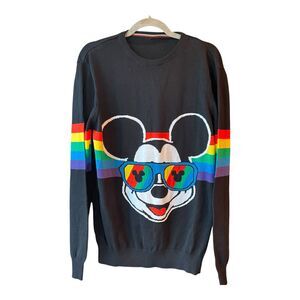 Disney MED PRIDE Black Sweater with Rainbow Mickey Graphic